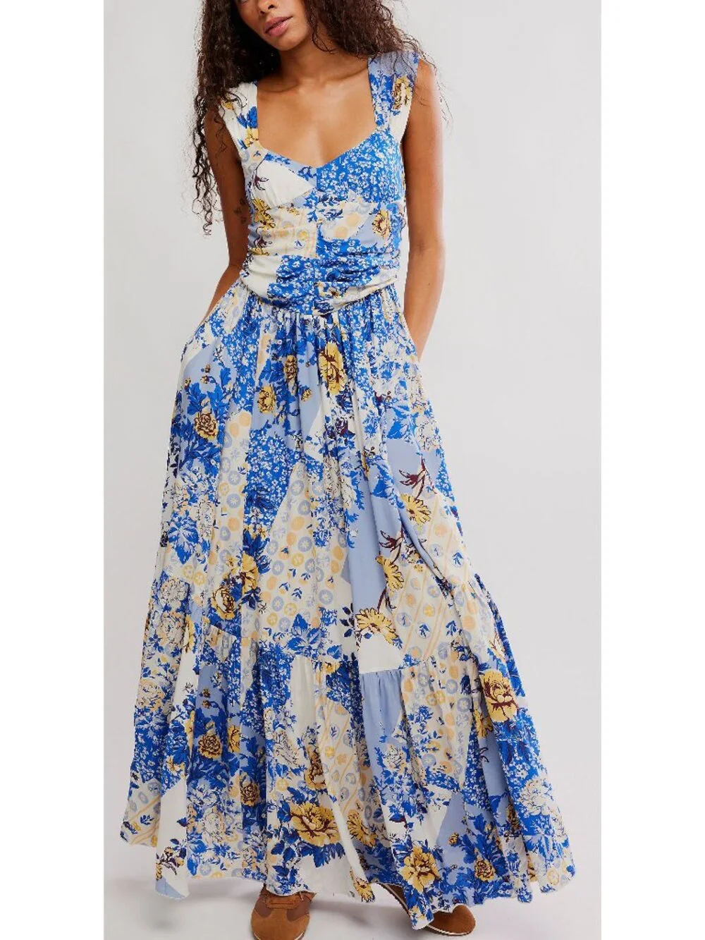 FREE PEOPLE Sasha Maxi Dress/ Porcelain Combo